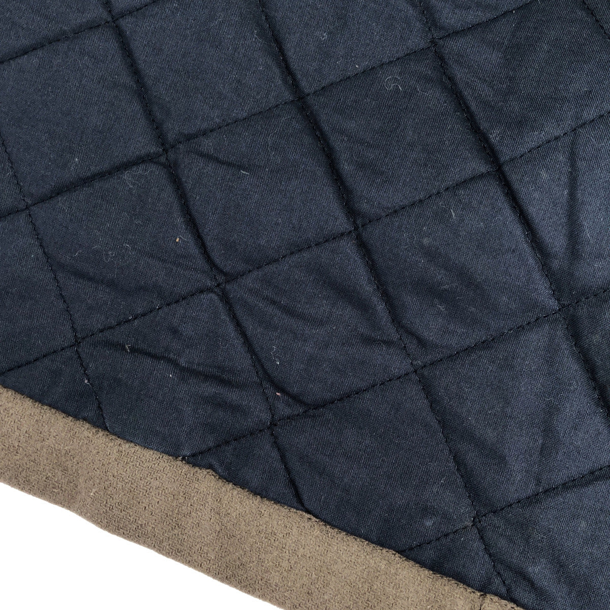 YMC ワイエムシー グレー×ネイビー ウール ボーダーデザイン ジップアップクロップドジャケット トップス
