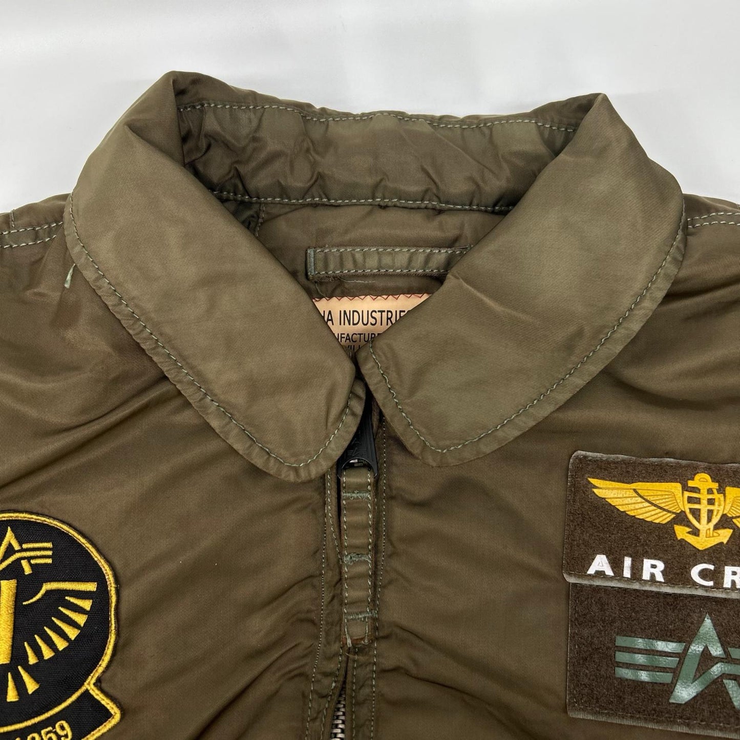 ALPHA INDUSTRIES アルファインダストリーズ MIL-J-23230A CWU-45 カーキ ナイロン AIR-CREW ワッペン MA-1 フライトジャケット ジャケット