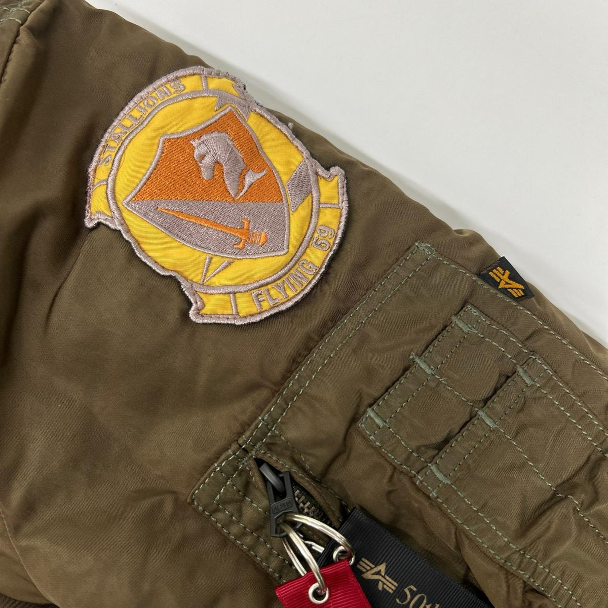 ALPHA INDUSTRIES アルファインダストリーズ MIL-J-23230A CWU-45 カーキ ナイロン AIR-CREW ワッペン MA-1 フライトジャケット ジャケット