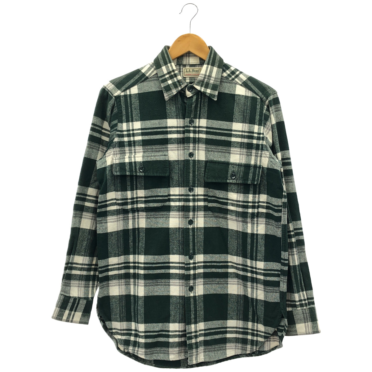 L.L.Bean エルエルビーン 90's グリーン×ホワイト コットン フランネルチェックシャツ トップス