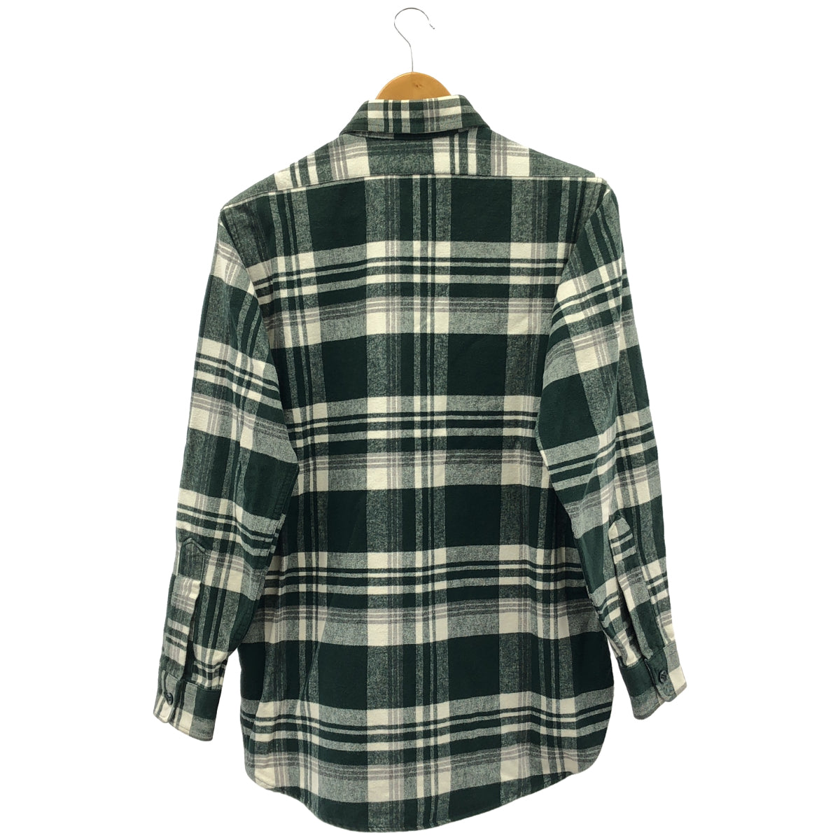 L.L.Bean エルエルビーン 90's グリーン×ホワイト コットン フランネルチェックシャツ トップス