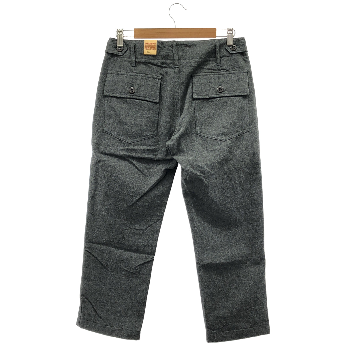 EMPIRE&SONS エンパイアアンドサンズ USA製 グレー ウール フロントパッチポケット ベイカーファティーグパンツ ボトムス