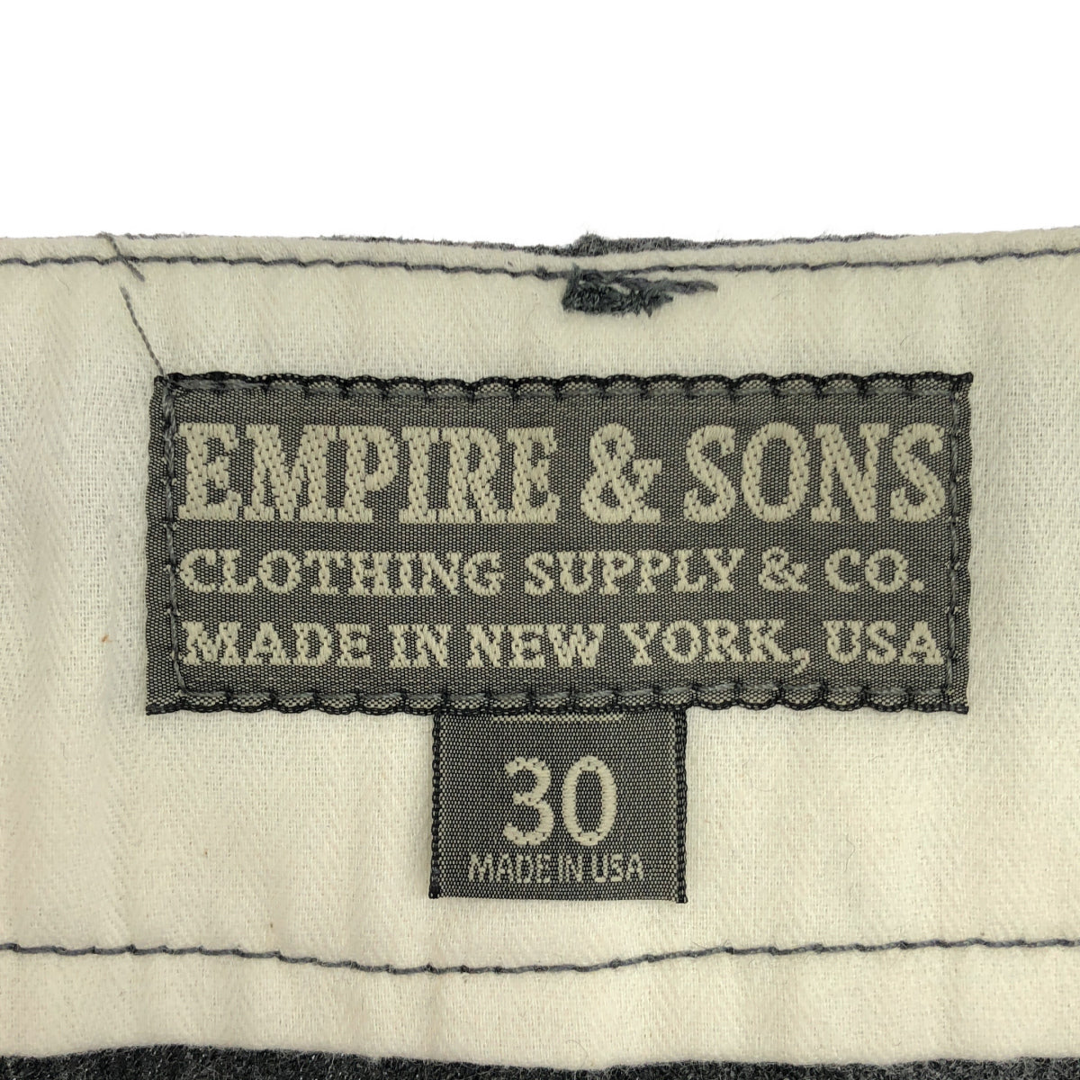 EMPIRE&SONS エンパイアアンドサンズ USA製 グレー ウール フロントパッチポケット ベイカーファティーグパンツ ボトムス