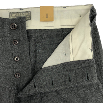 EMPIRE&SONS エンパイアアンドサンズ USA製 グレー ウール フロントパッチポケット ベイカーファティーグパンツ ボトムス