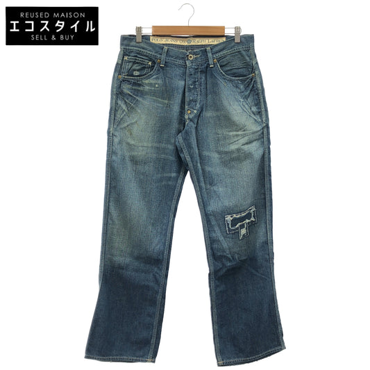Polo Jeans ポロジーンズ 90's-00's No.67 ウォッシュブルー ボタンフライ リペアードデニムパンツ ボトムス