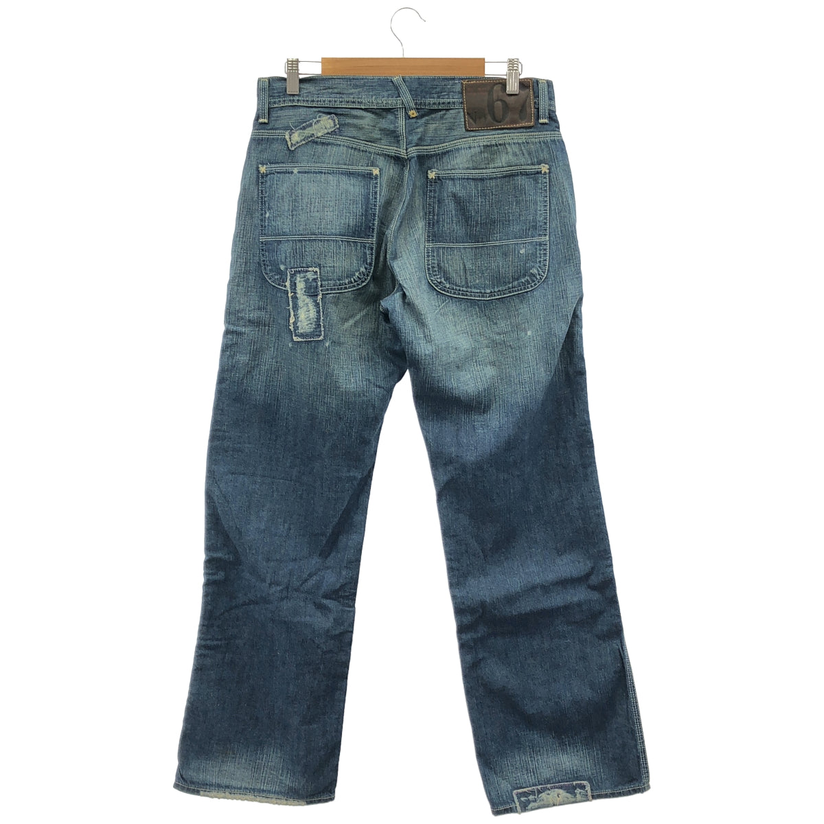 Polo Jeans ポロジーンズ 90's-00's No.67 ウォッシュブルー ボタンフライ リペアードデニムパンツ ボトムス