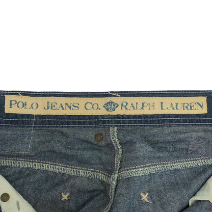 Polo Jeans ポロジーンズ 90's-00's No.67 ウォッシュブルー ボタンフライ リペアードデニムパンツ ボトムス
