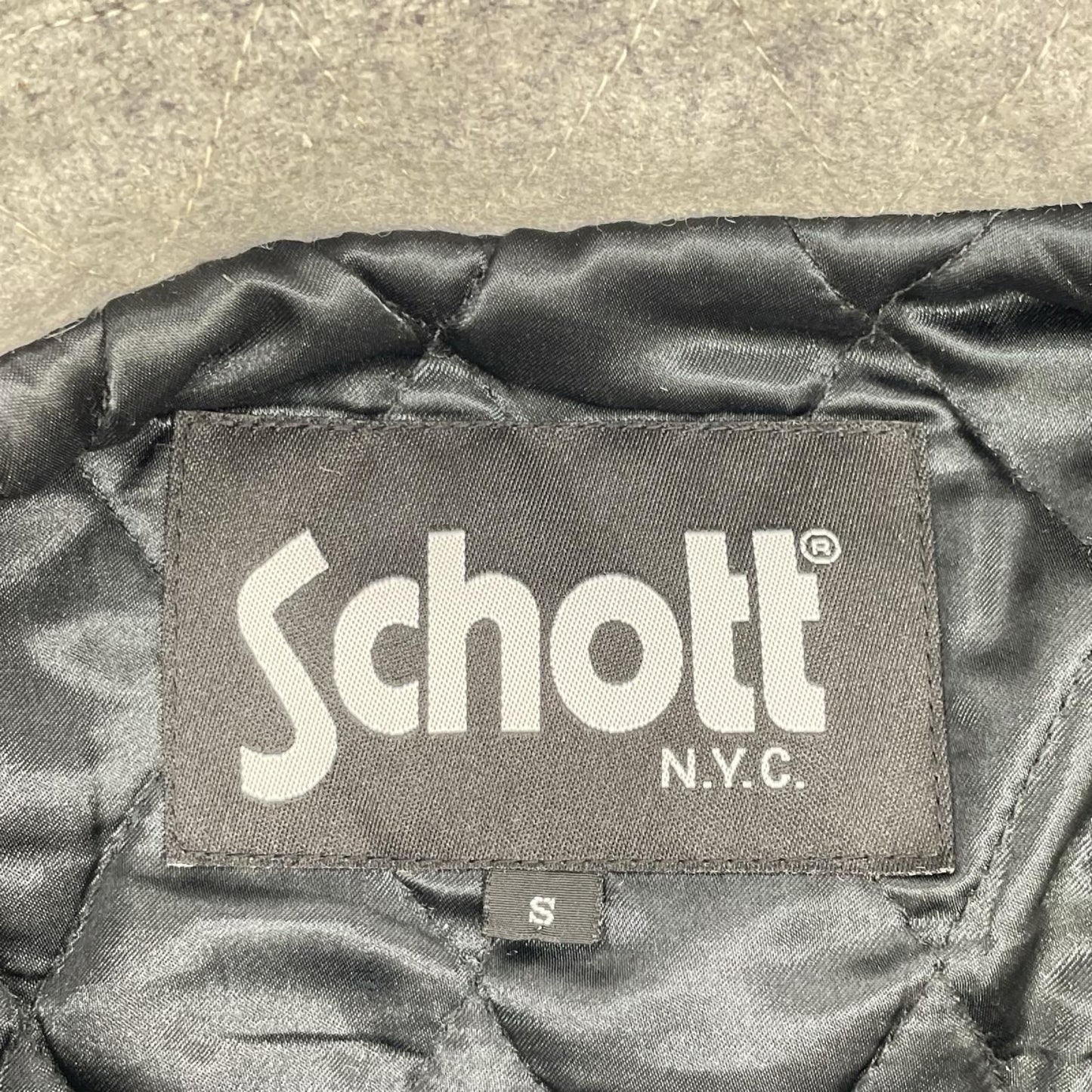 schott ショット 3122024 グレー ウール キルトライニング ワンスター ジップアップジャケット ジャケット