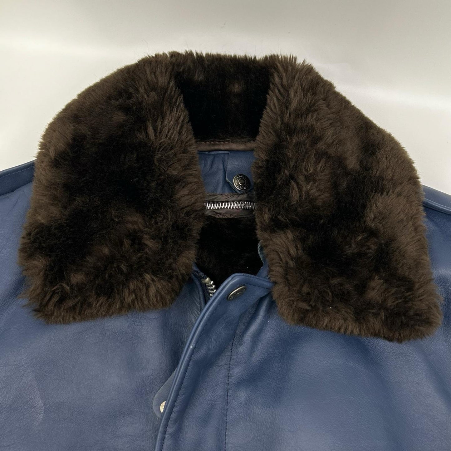 schott ショット ×NISUS HOTEL 7010 174US ネイビー×ダークブラウン オイルドカウハイド ボアカラー G-1 ボンバージャケット ジャケット