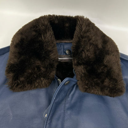 schott ショット ×NISUS HOTEL 7010 174US ネイビー×ダークブラウン オイルドカウハイド ボアカラー G-1 ボンバージャケット ジャケット