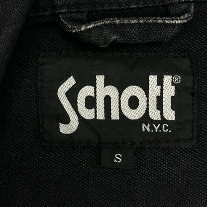 schott ショット 3132019 ブラック コットン ダブルライダースベスト トップス