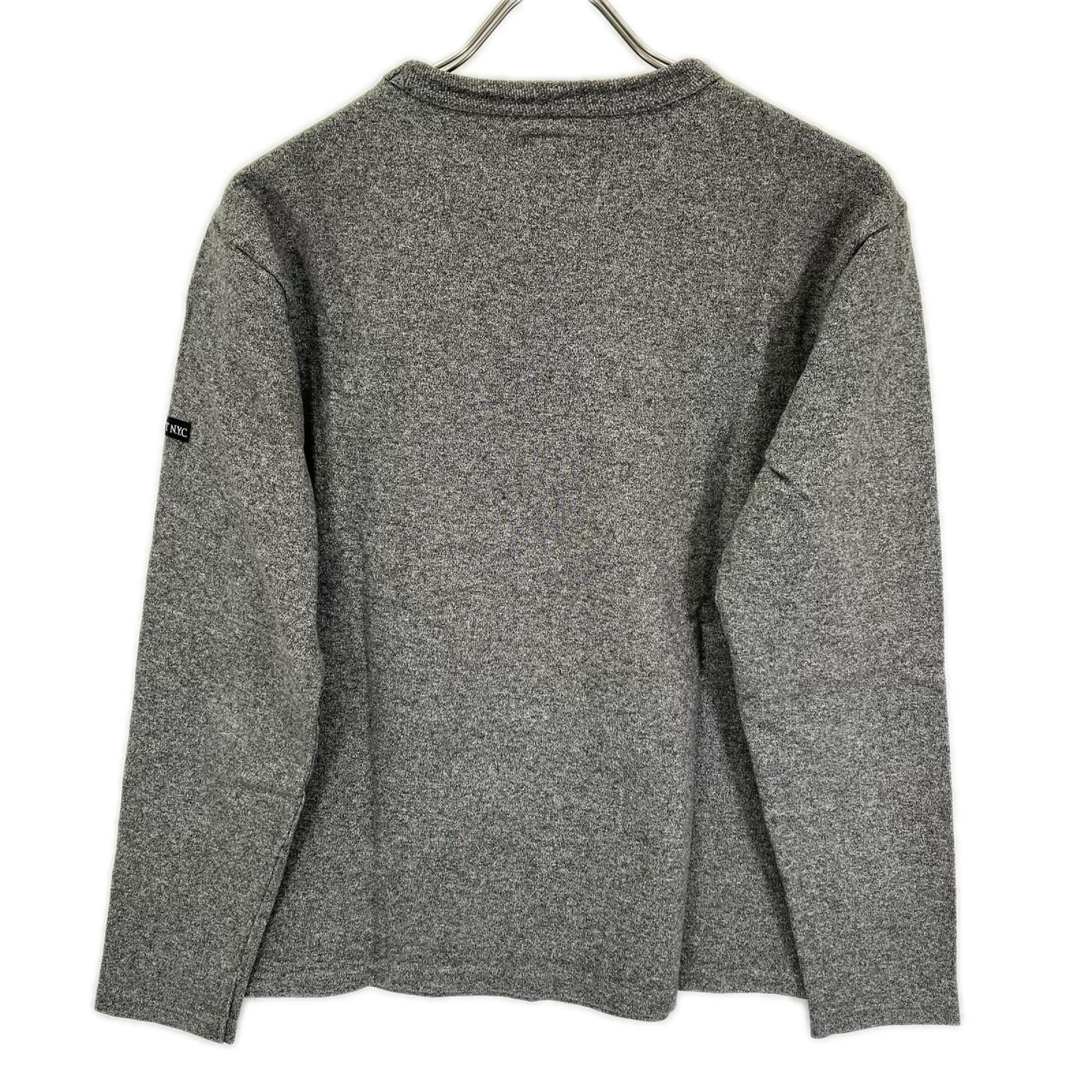 schott ショット 3143092 グレー コットン ワンスター ディアスキンポケット ロングスリーブカットソー トップス