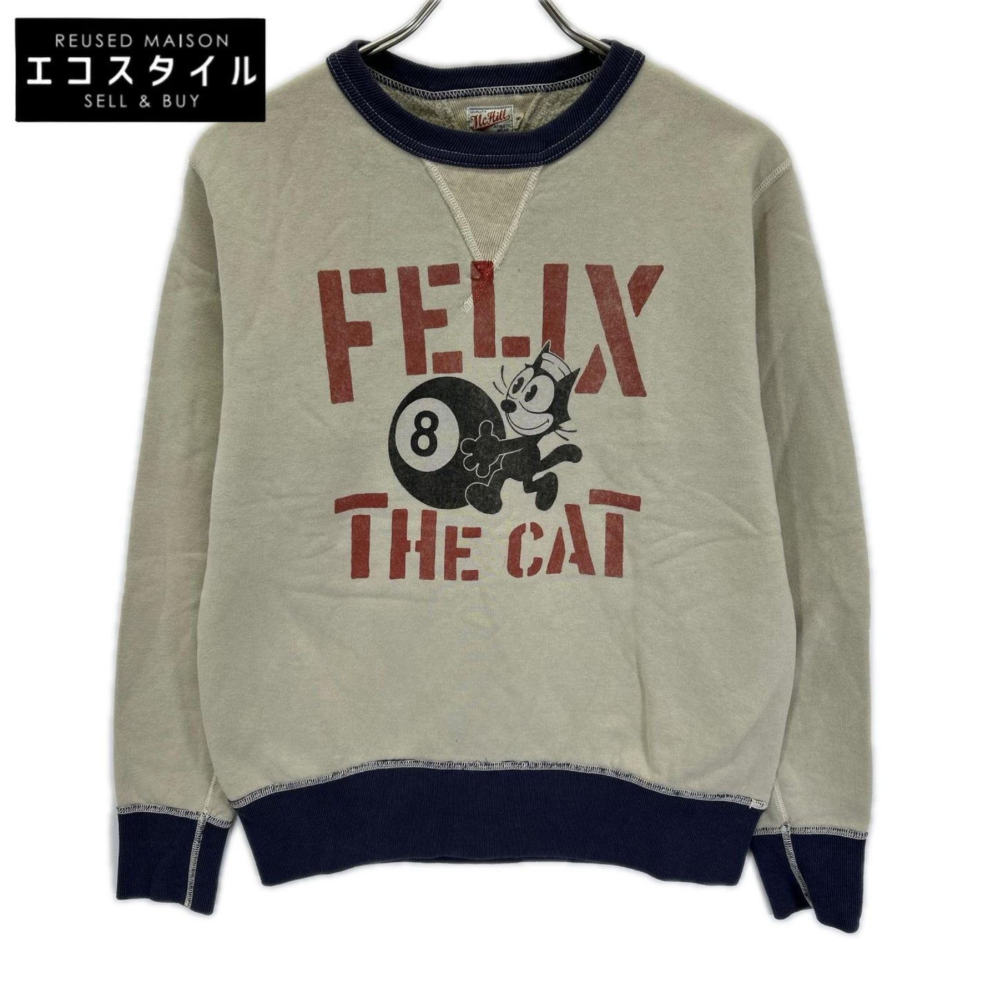 TOYS McCOY PRODUCT トイズマッコイプロダクト TMC2360 サンド×ネイビー MILITARY SWEAT SHIRT FELIX THE CAT 8 BALL トップス