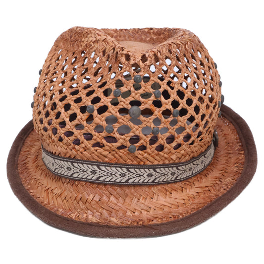 TRUE RELIGION トゥルーレリジョン スタッズ装飾 ストローハット 帽子