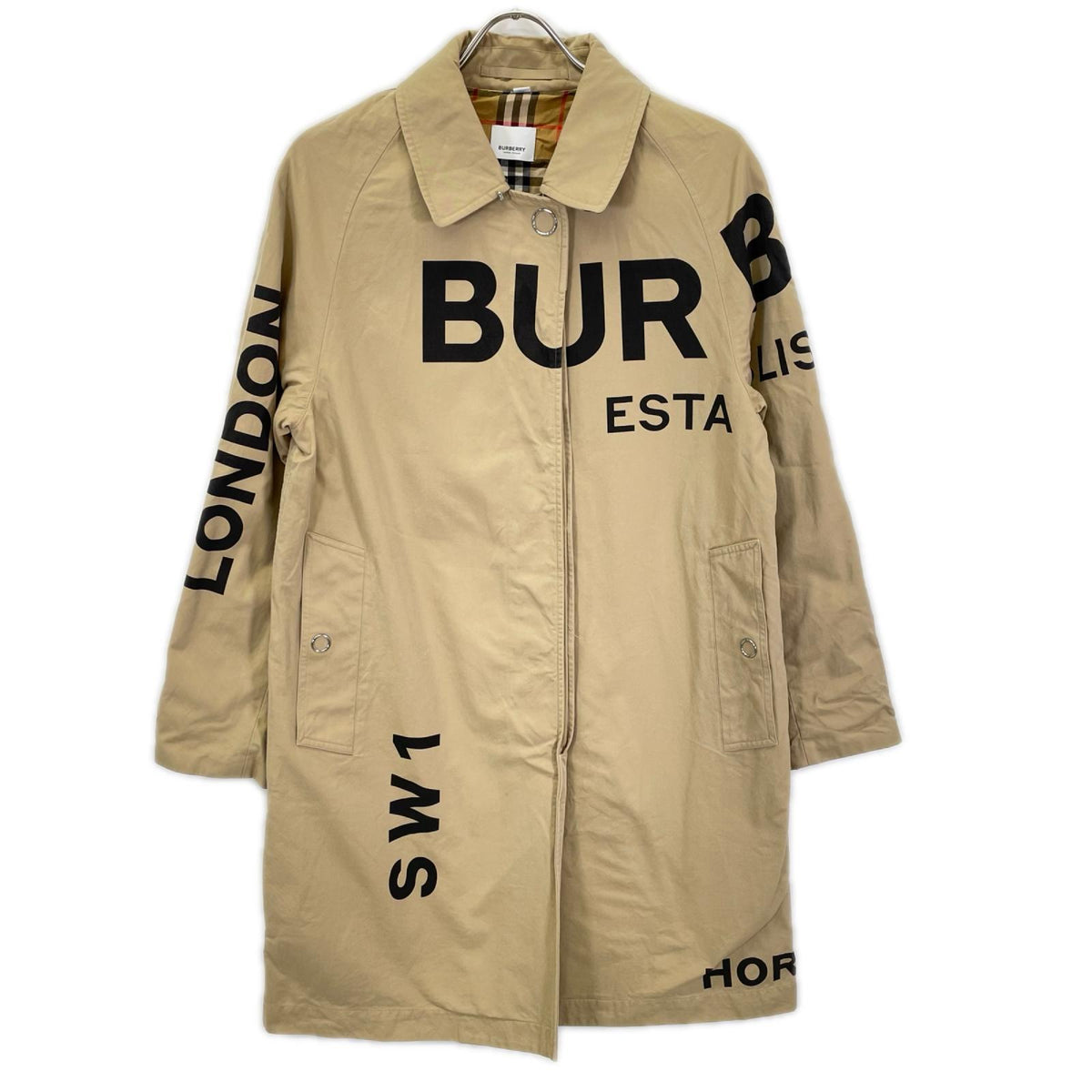 BURBERRY バーバリー 8016222 ベージュ コットンギャバジン ノヴァチェックライニング ホースフェリープリントステンカラーコート コート
