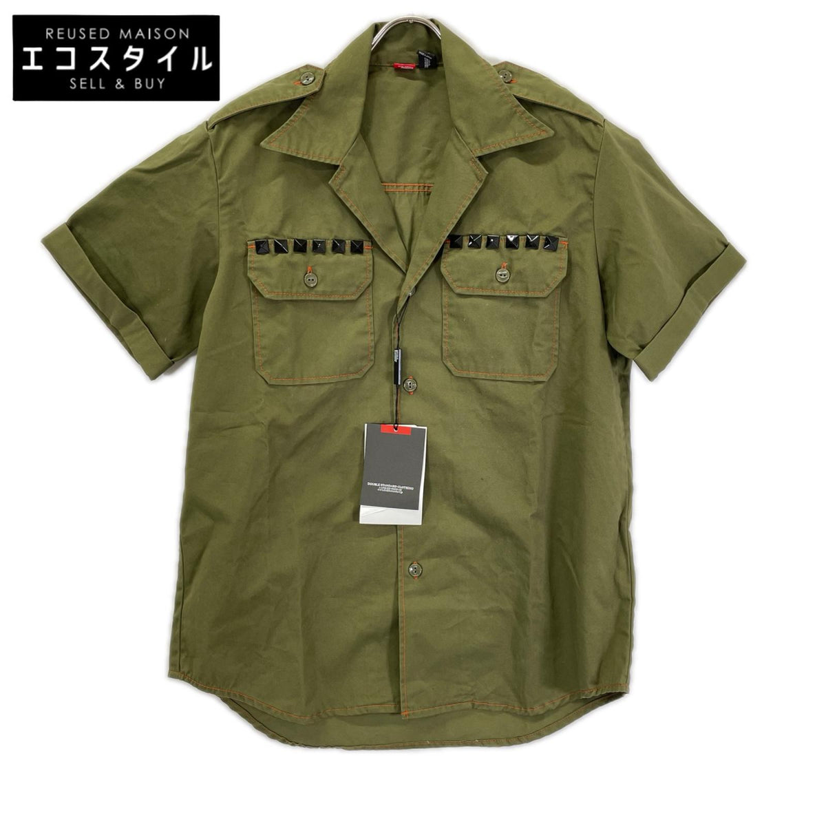 DOUBLE STANDARD CLOTHING ダブルスタンダードクロージング 0204-130-243 24年製 カーキ ミリタリーチノシャツ トップス