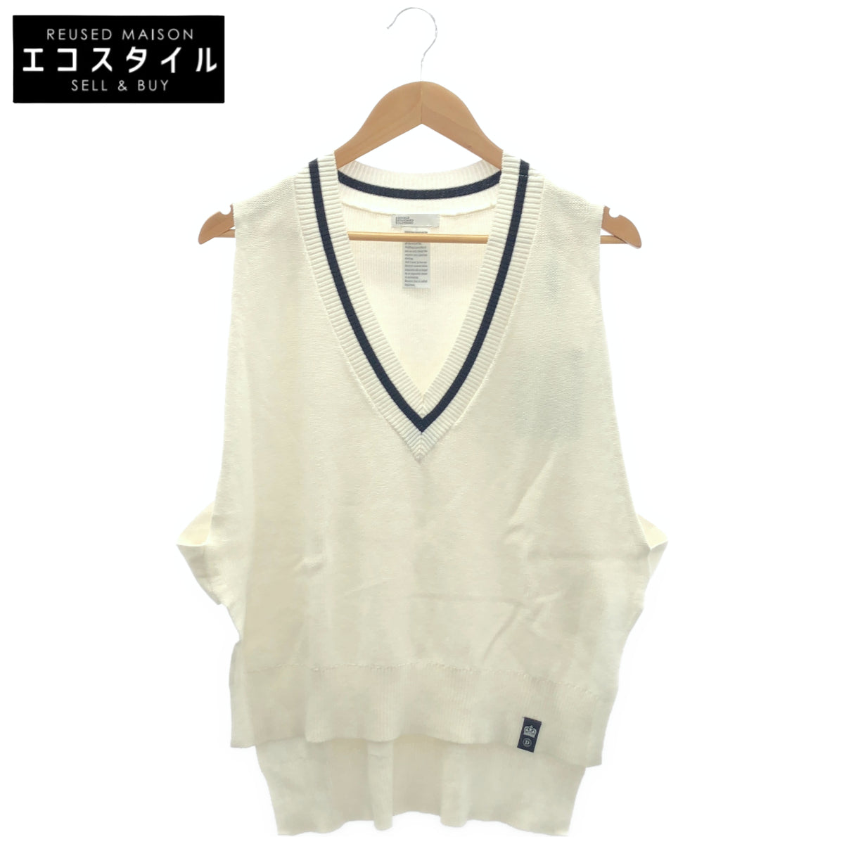 DOUBLE STANDARD CLOTHING ダブルスタンダードクロージング 0509-060-231 ホワイト コットン Vネックニットベスト トップス