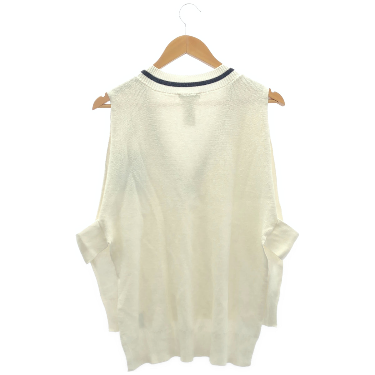 DOUBLE STANDARD CLOTHING ダブルスタンダードクロージング 0509-060-231 ホワイト コットン Vネックニットベスト トップス