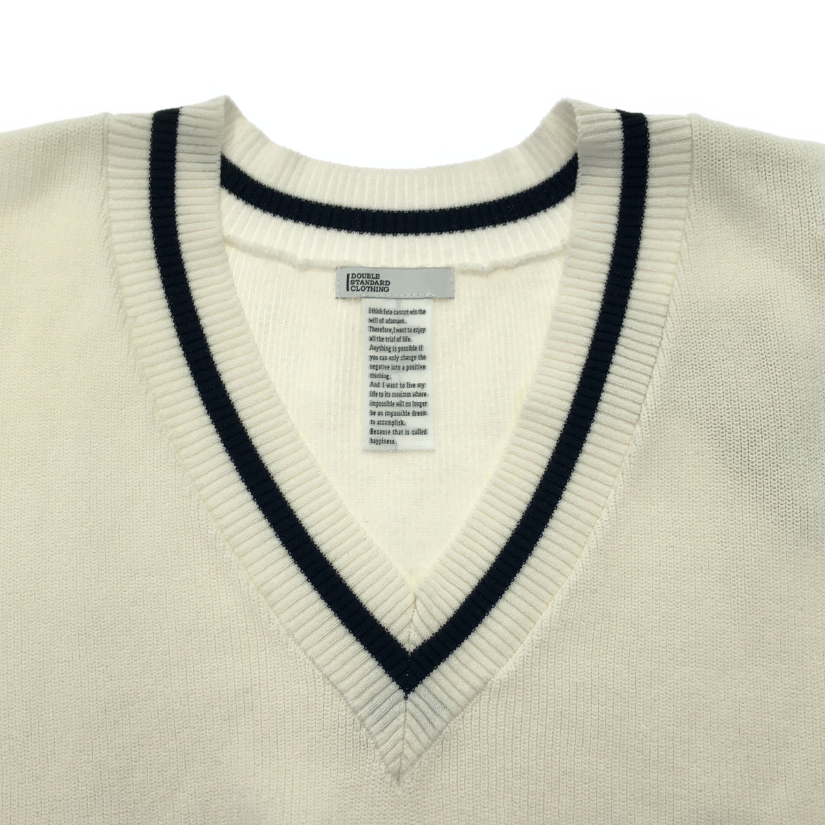 DOUBLE STANDARD CLOTHING ダブルスタンダードクロージング 0509-060-231 ホワイト コットン Vネックニットベスト トップス