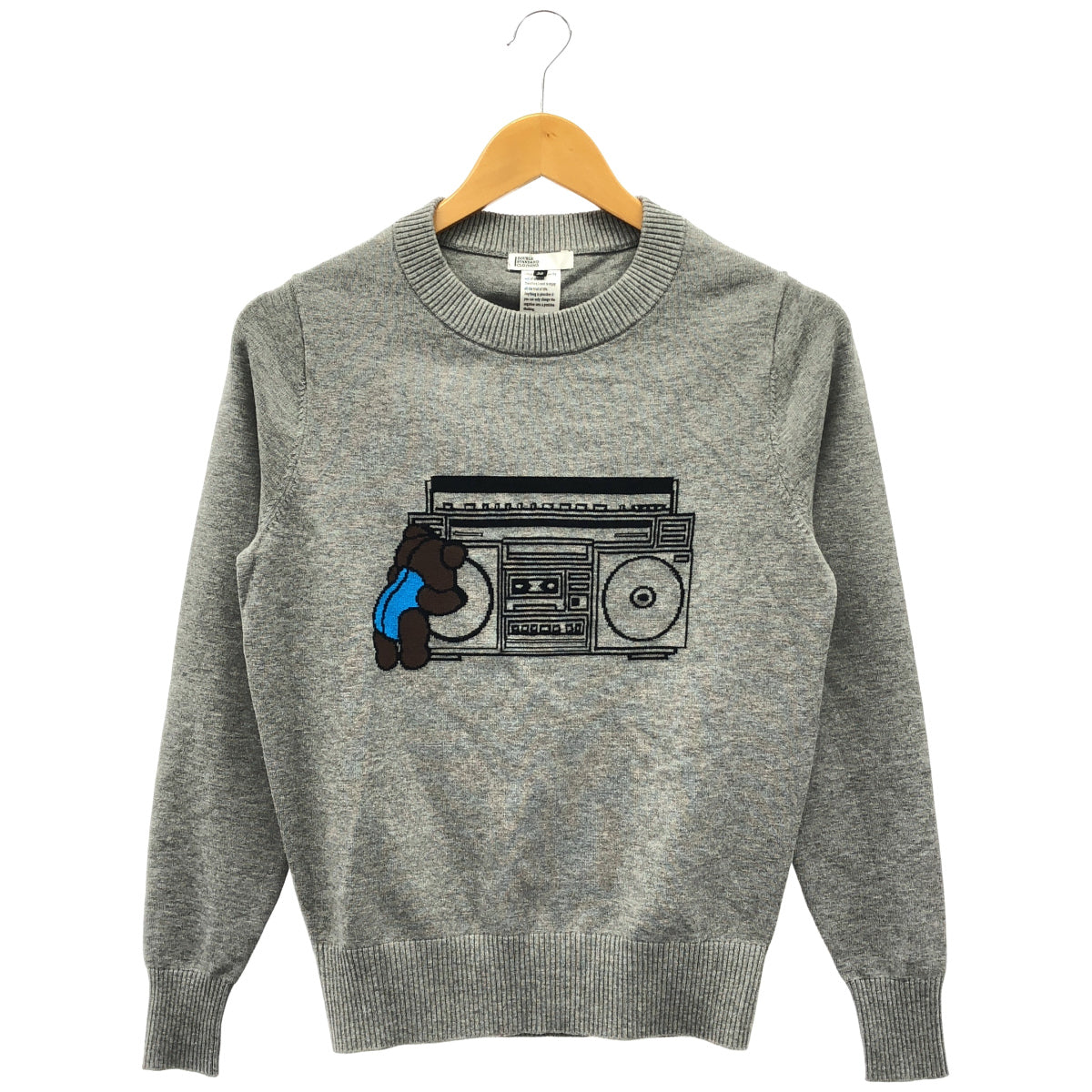 DOUBLE STANDARD CLOTHING ダブルスタンダードクロージング 0209-440-233 グレー インターシャ ラジカセ柄ニット トップス