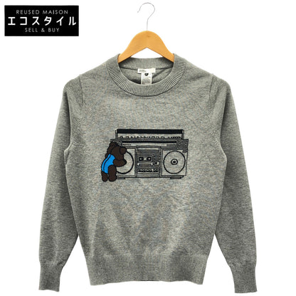 DOUBLE STANDARD CLOTHING ダブルスタンダードクロージング 0209-440-233 グレー インターシャ ラジカセ柄ニット トップス