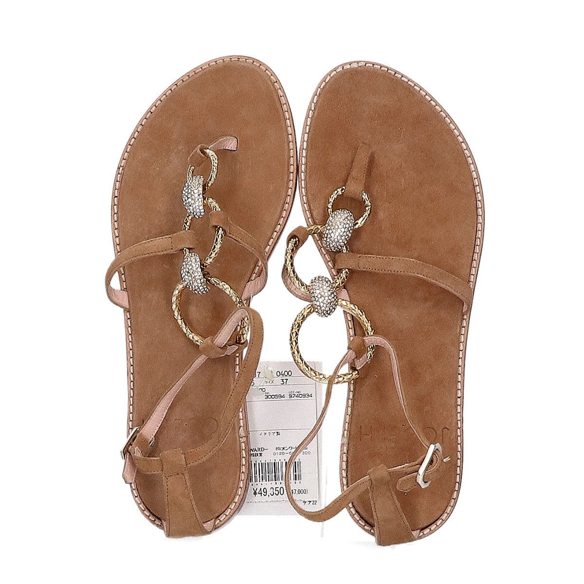 il Sandalo of Capri イルサンダロオブカプリ 【×JOSEPH)】ブラウン スエード ゴールド金具 リングトングサンダル シューズ