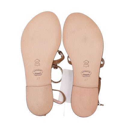 il Sandalo of Capri イルサンダロオブカプリ 【×JOSEPH)】ブラウン スエード ゴールド金具 リングトングサンダル シューズ