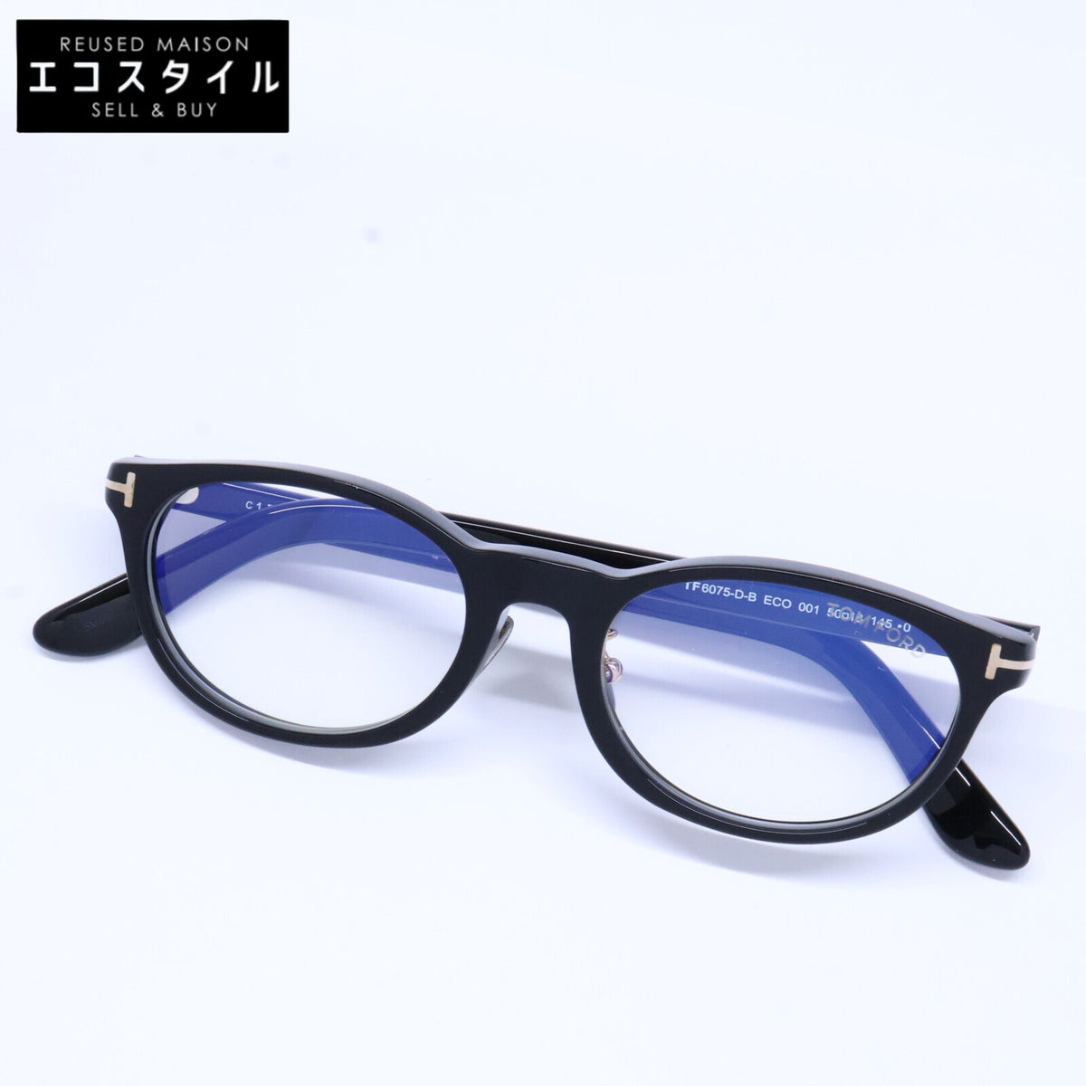 TOM FORD トムフォード TF6075-D-B ECO 001 ブルーライトカットレンズ オーバルシェイプ アイウェア 眼鏡