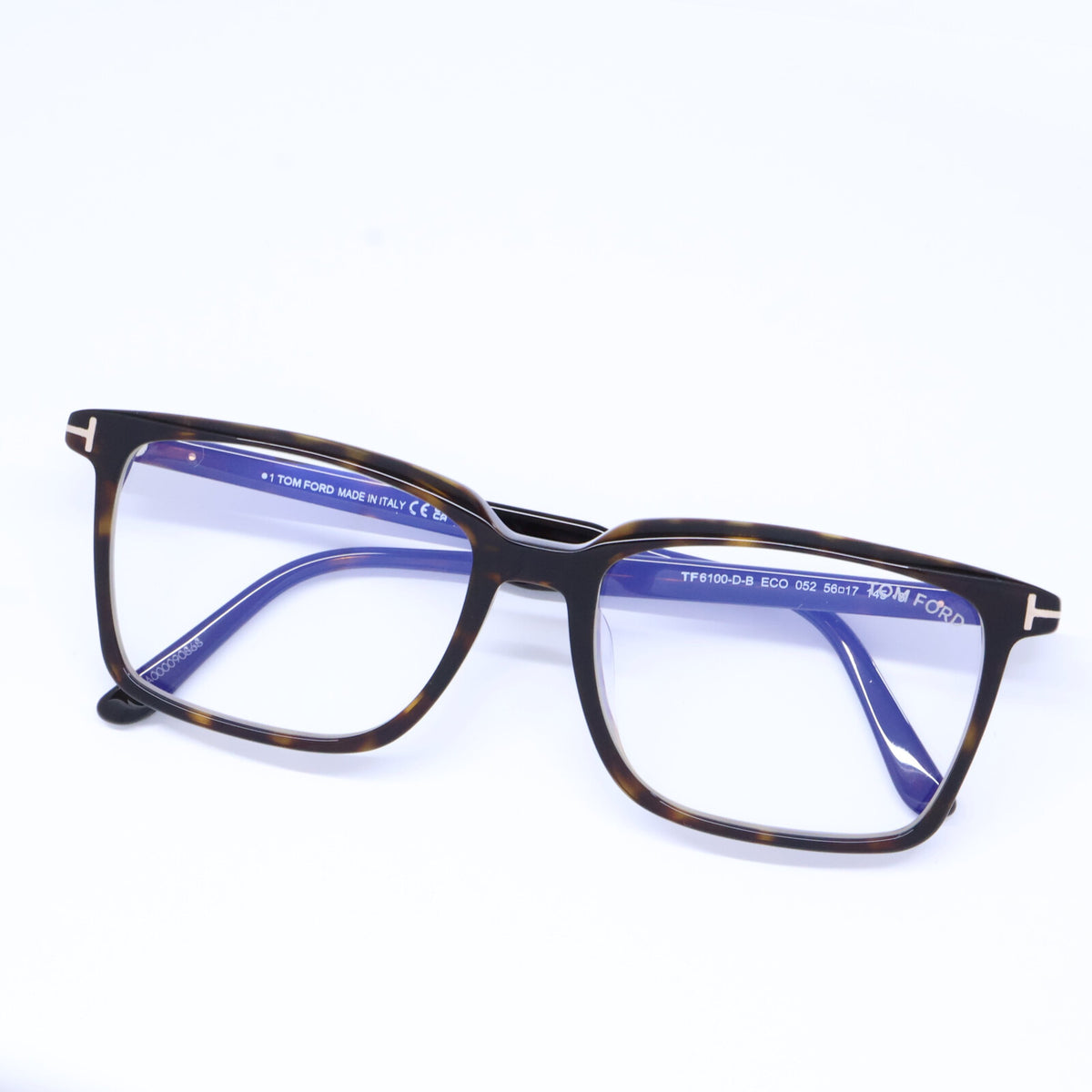 TOM FORD トムフォード 【新品未使用】TF6100-D-B ECO 052 ブルーライトカットレンズ スクエアシェイプ アイウェア 眼鏡