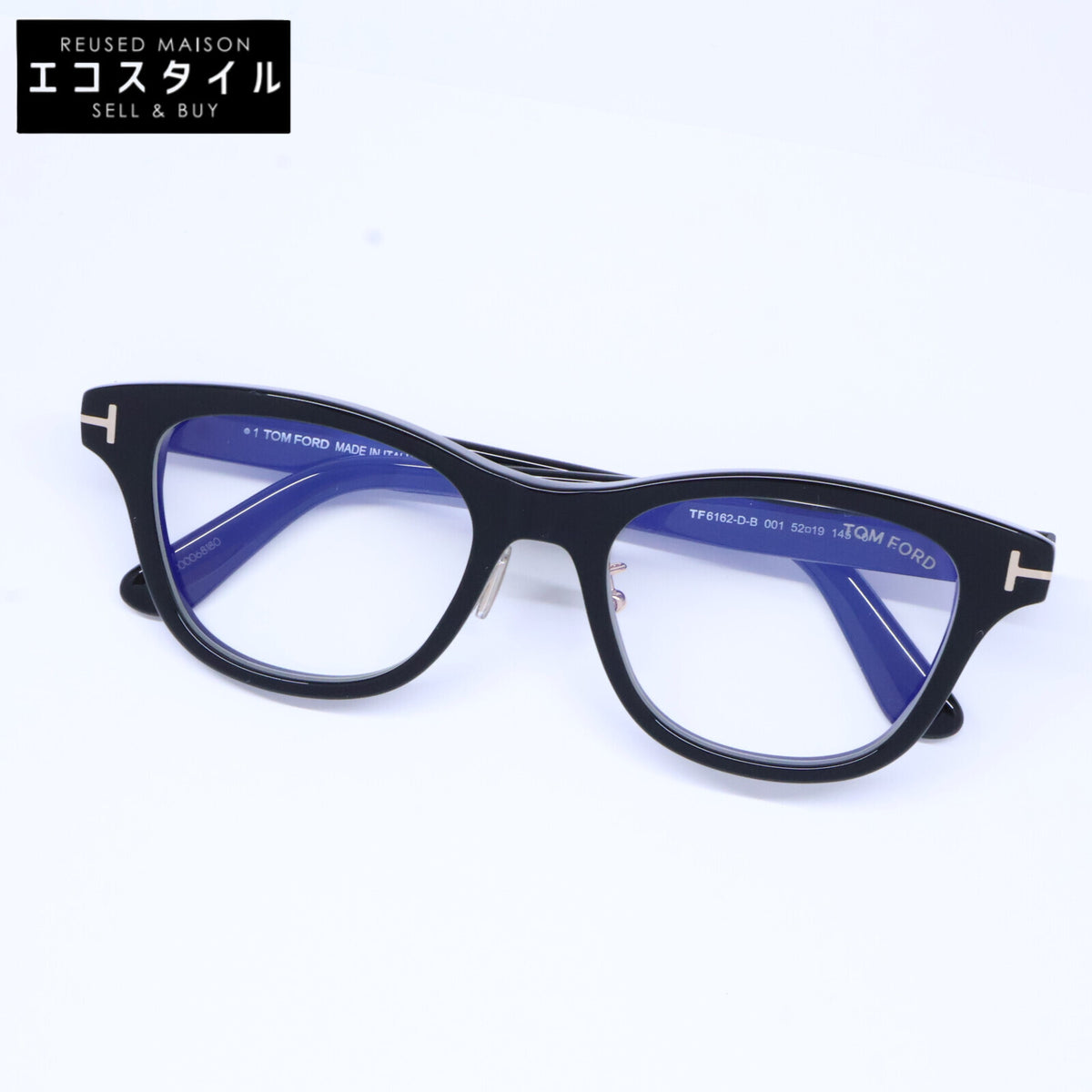 TOM FORD トムフォード TF6162-D-B 001 ブルーライトカットレンズ ウェリントンシェイプ アイウェア 眼鏡