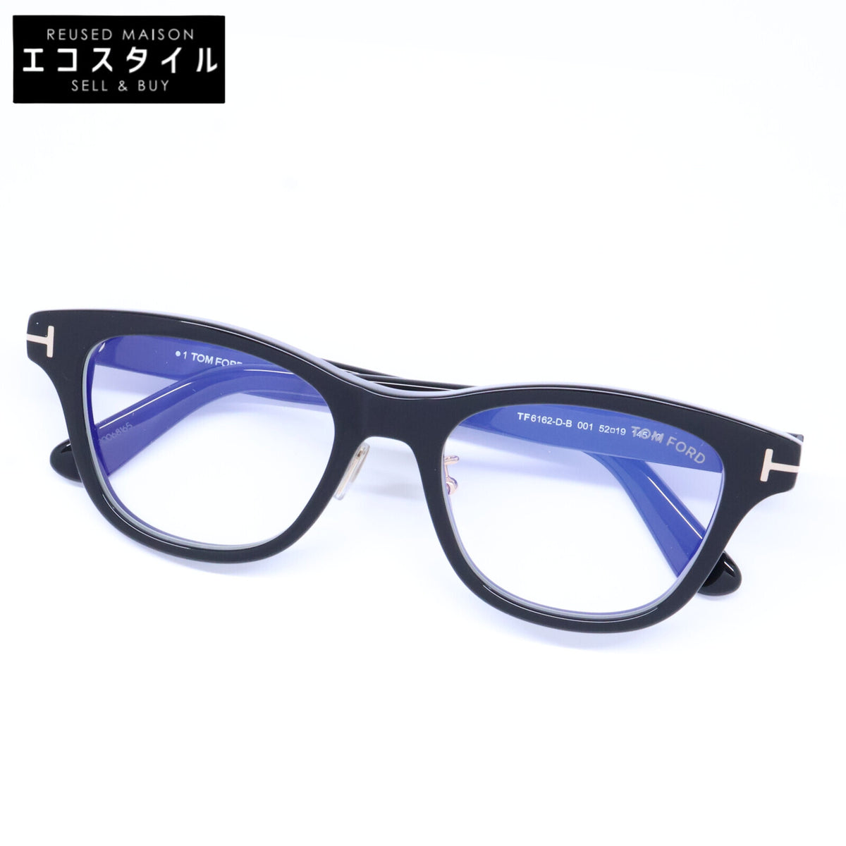TOM FORD トムフォード TF6162-D-B 001 ブルーライトカットレンズ ウェリントンシェイプ アイウェア 眼鏡