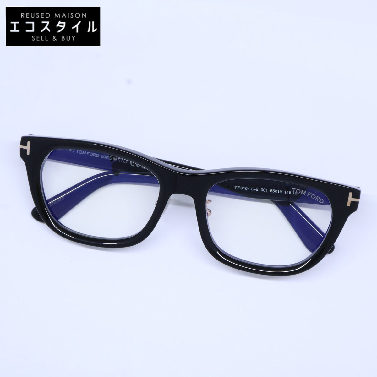 TOM FORD トムフォード TF6164-D-B 001 ブルーライトカットレンズ スクエアシェイプ アイウェア 眼鏡