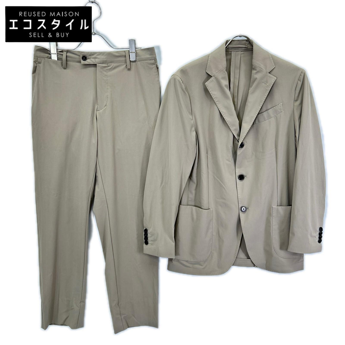 LARDINI ラルディーニ JY031AQ ベージュ ナイロン ストレッチ 3Bシングルジャケット/パンツ 2Pスーツセットアップ スーツ セットアップ