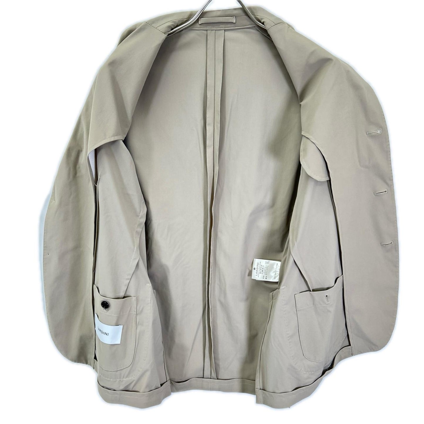 LARDINI ラルディーニ JY031AQ ベージュ ナイロン ストレッチ 3Bシングルジャケット/パンツ 2Pスーツセットアップ スーツ セットアップ