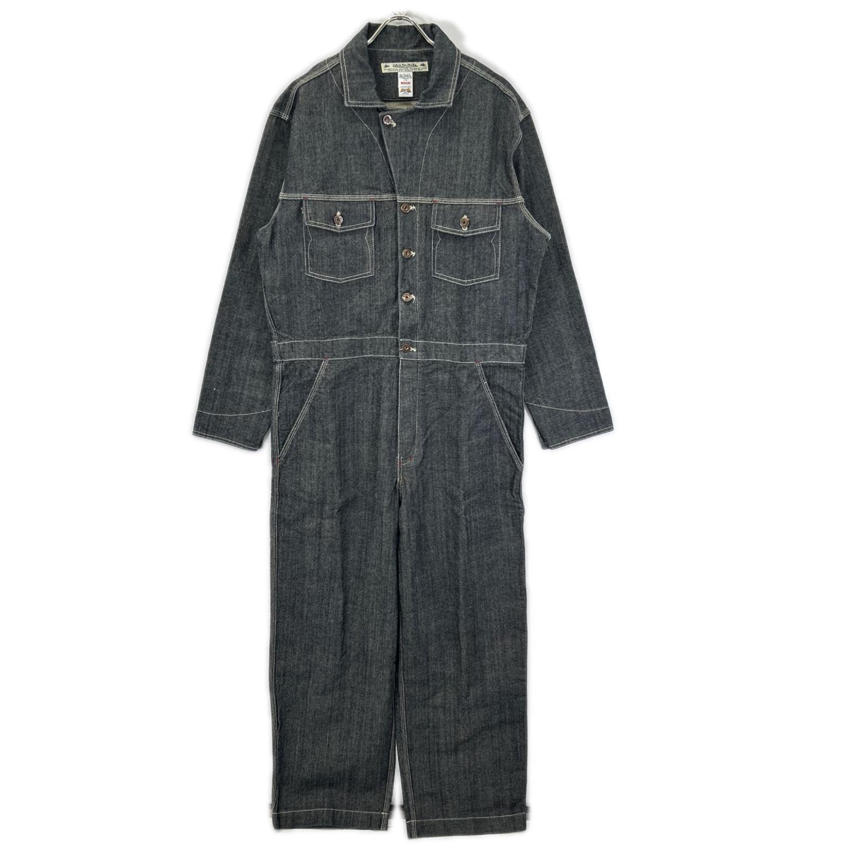 VonDutch ボンダッチ グレー系 フライングアイ ロングスリーブ オールインワンデニム オーバーオール オールインワン