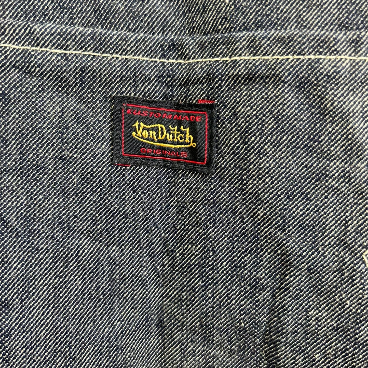 VonDutch ボンダッチ グレー系 フライングアイ ロングスリーブ オールインワンデニム オーバーオール オールインワン