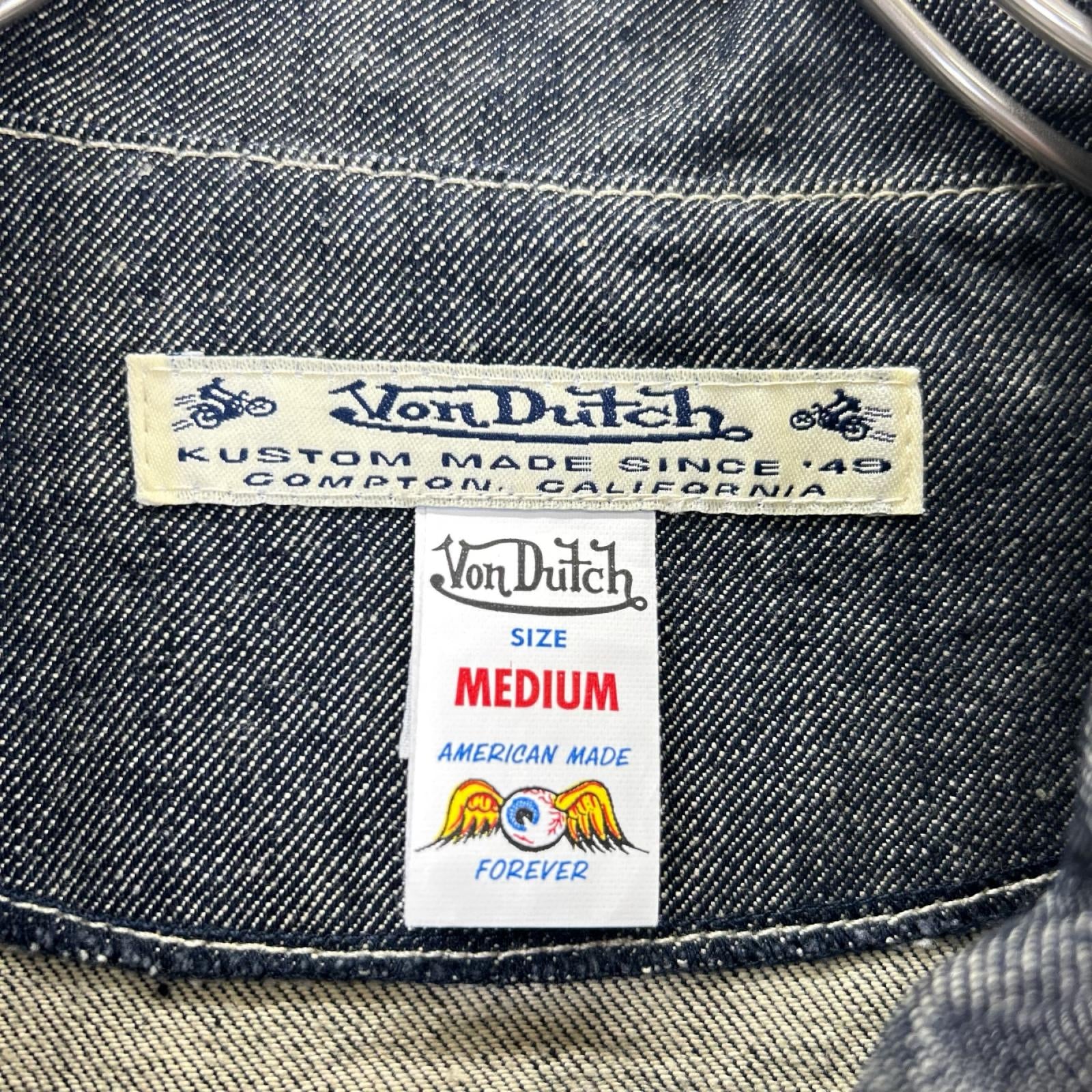 VonDutch ボンダッチ グレー系 フライングアイ ロングスリーブ オールインワンデニム オーバーオール オールインワン