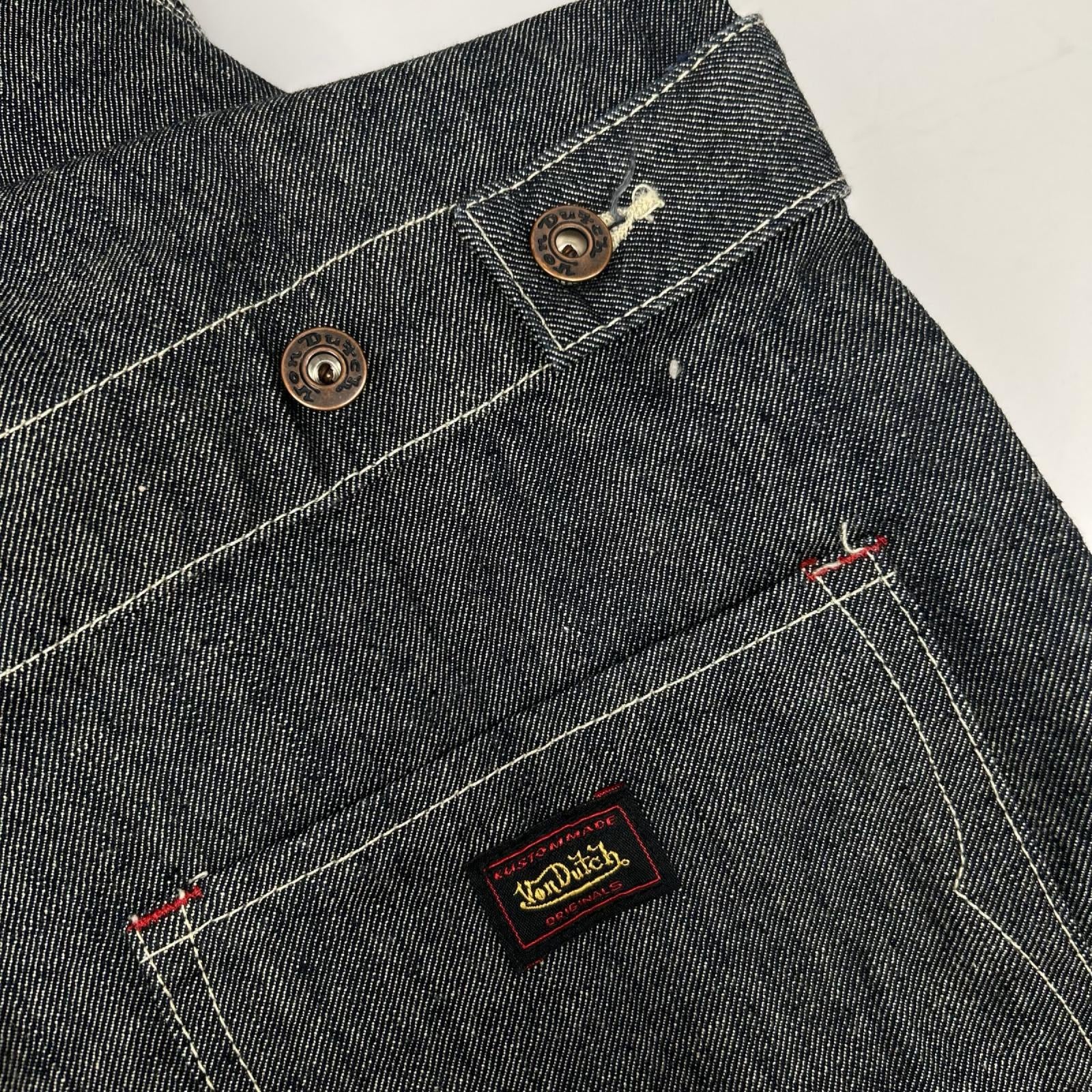 VonDutch ボンダッチ グレー系 フライングアイ ロングスリーブ オールインワンデニム オーバーオール オールインワン