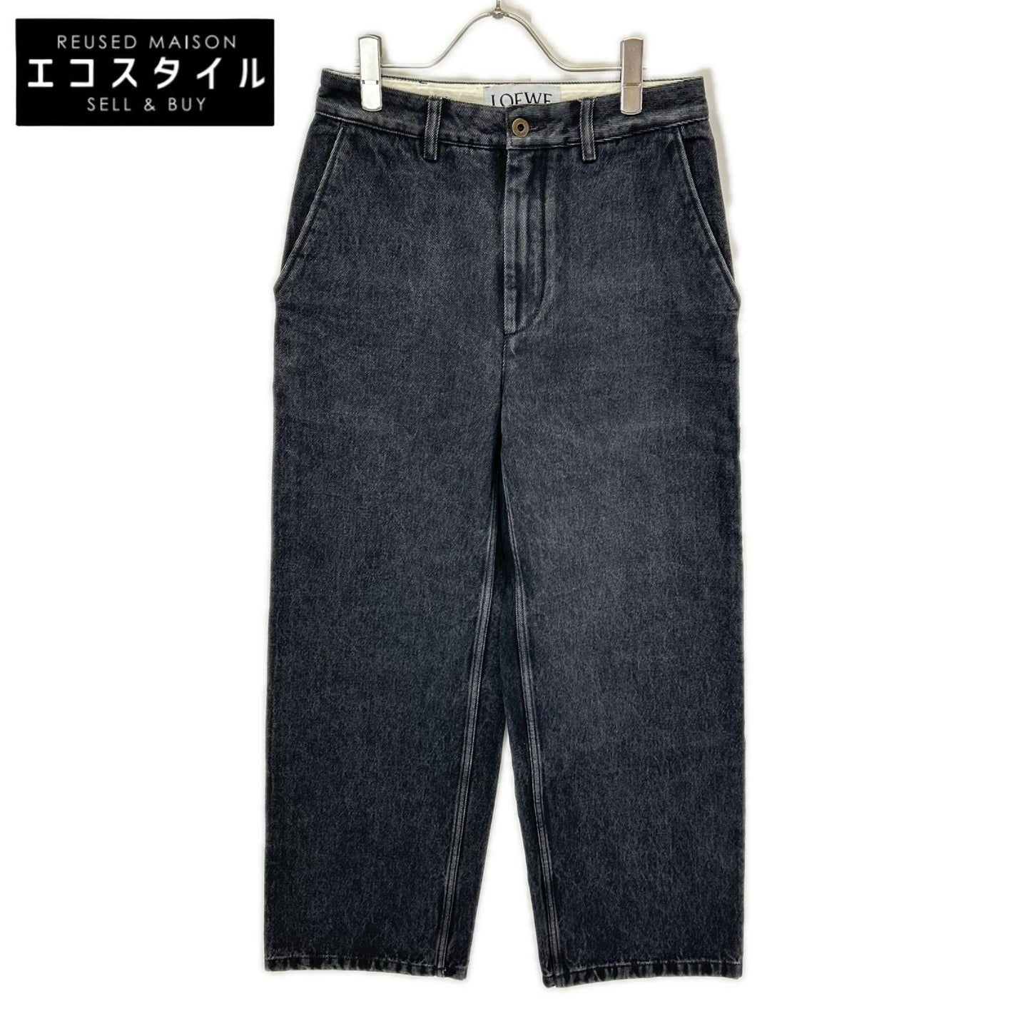 LOEWE ロエベ 【×SUNA FUJITA/スナフジタ】S359Y11XAX 24SS ブラック バックプリント バギーデニムパンツ ボトムス