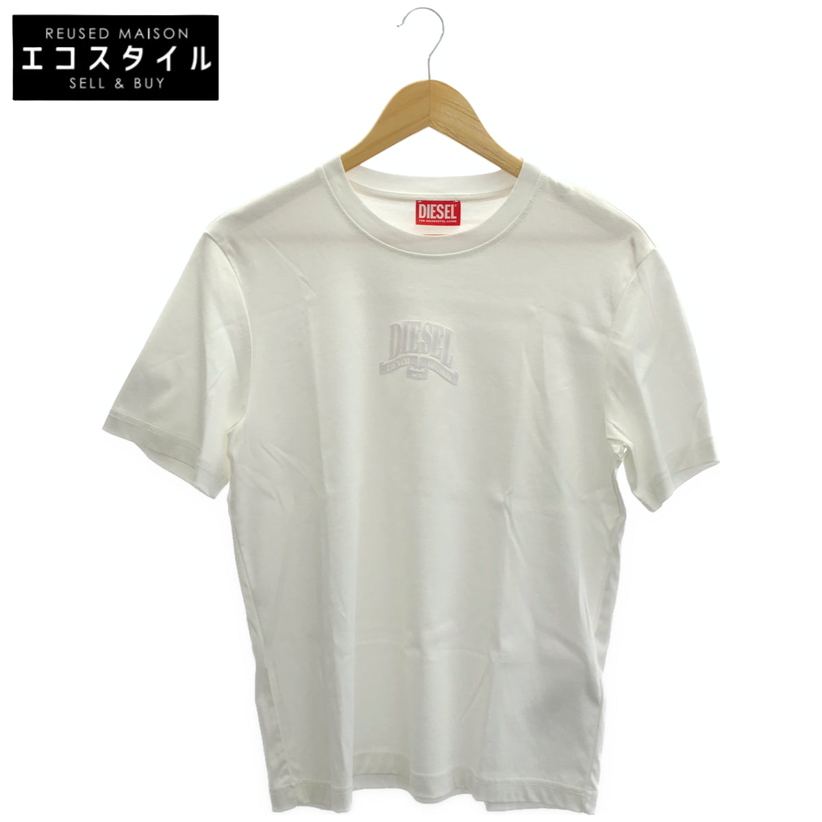 DIESEL ディーゼル T-MADJUST-K1 ホワイト トーナルカラーブランドロゴプリントTシャツ トップス