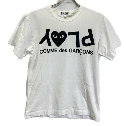 PLAYCOMMEdesGARCONS プレイコムデギャルソン AX-T068 25SS ホワイト LOGO PRINT PLAY LOGO プリントTシャツ トップス
