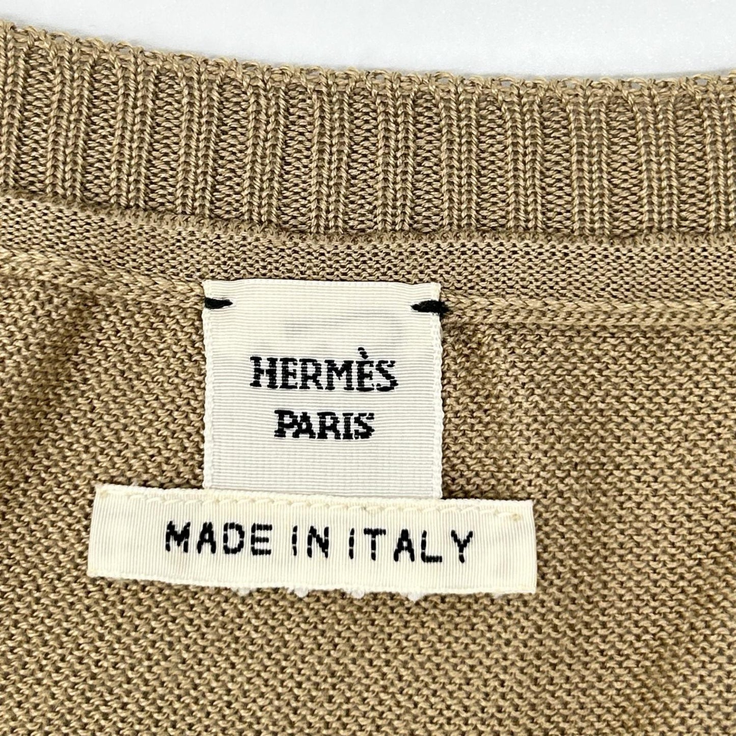 HERMES エルメス ルメール期 ゴールド シルク ラメコーティング タンクトップ トップス