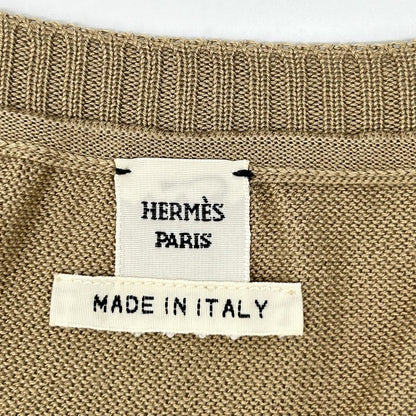 HERMES エルメス ルメール期 ゴールド シルク ラメコーティング タンクトップ トップス