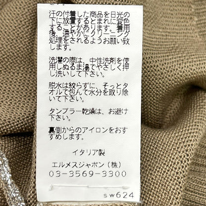 HERMES エルメス ルメール期 ゴールド シルク ラメコーティング タンクトップ トップス