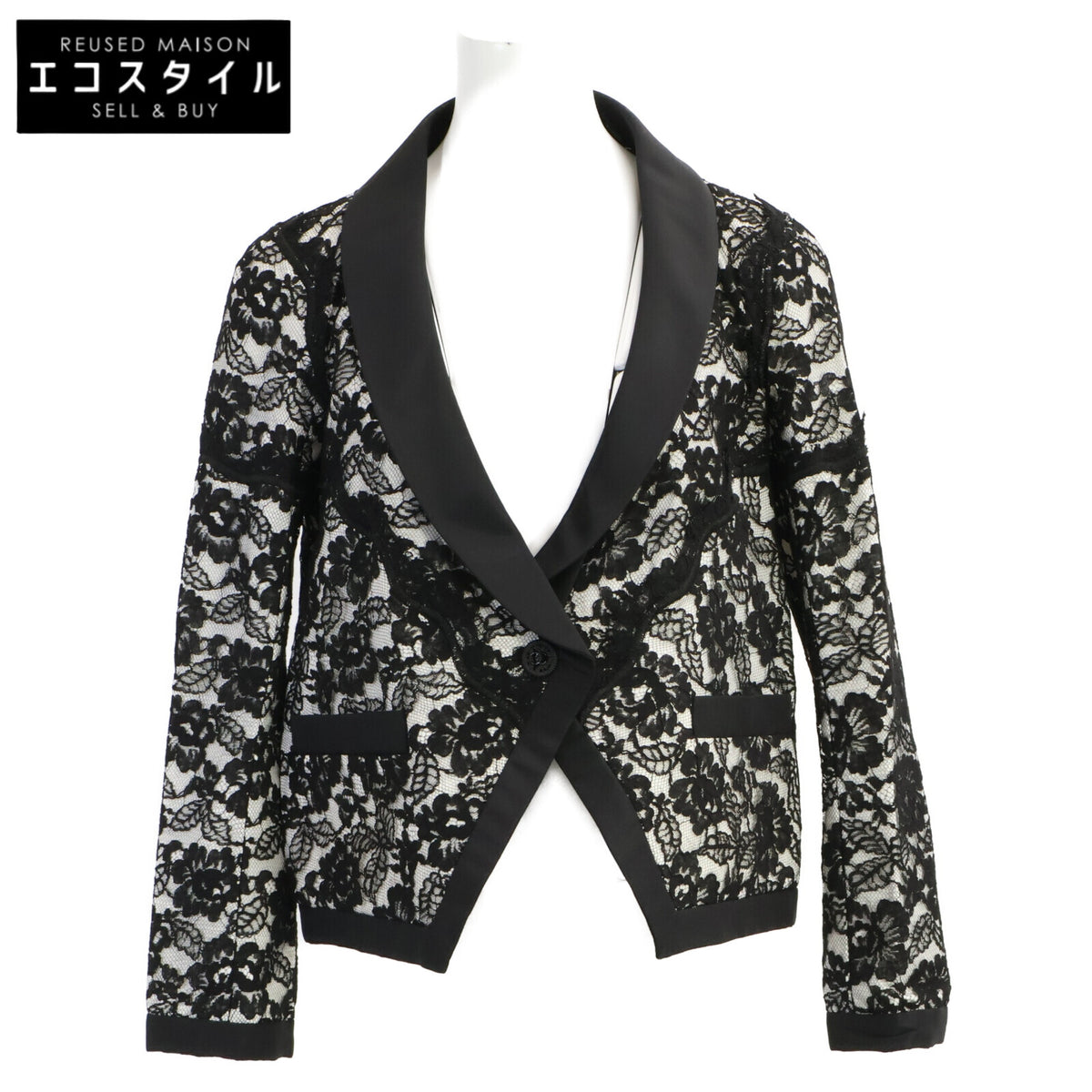 CHANEL シャネル 【国内正規】P47449W05443 ココマークボタン フラワーレース ジャケット ジャケット