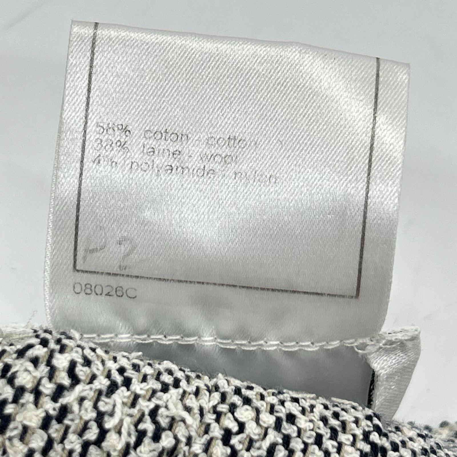 CHANEL シャネル P12449V07177 グレー ココマークボタン ノースリーブツイードプルオーバー トップス