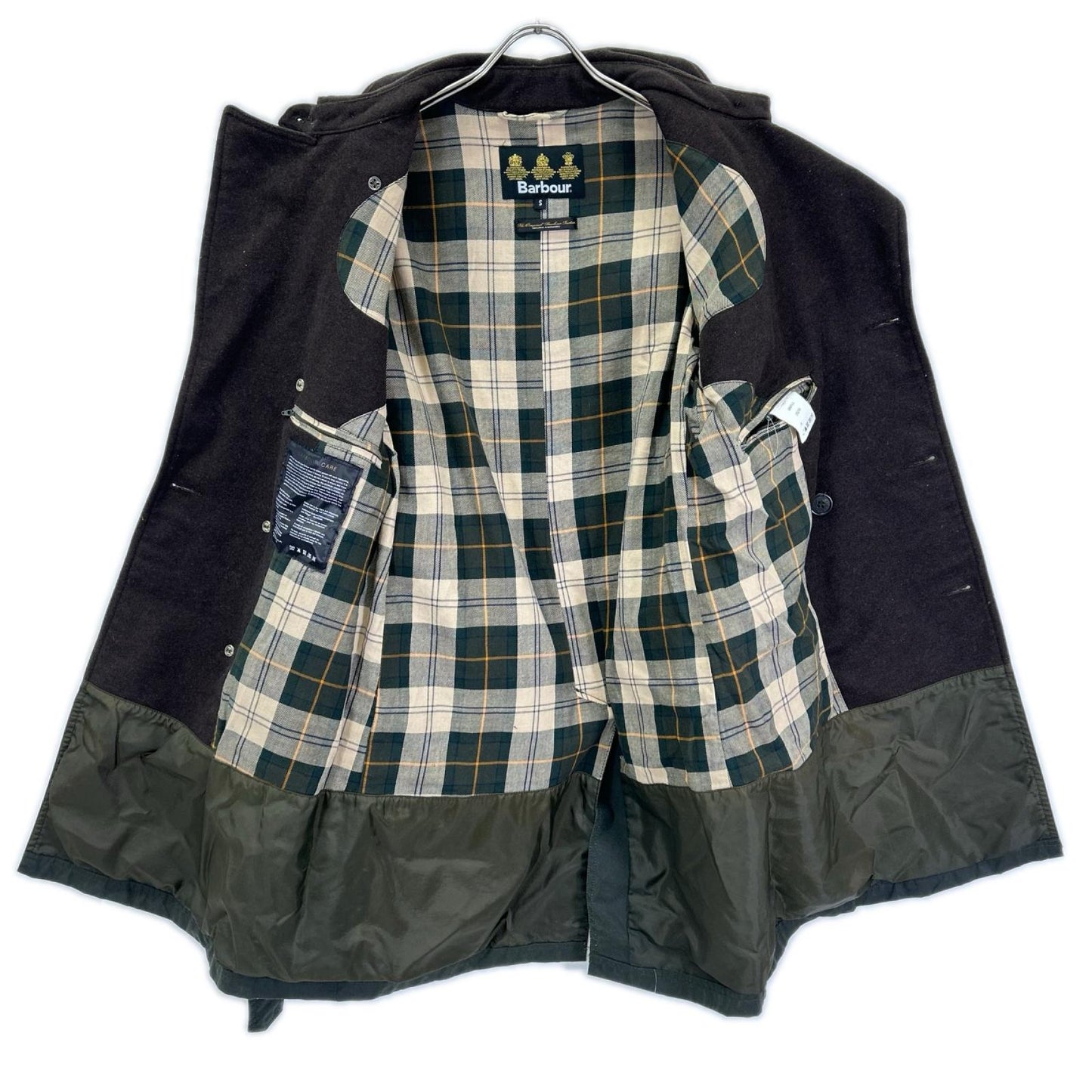 Barbour バブアー 08AW44 カーキ コットン ダブルボタン オイル トレンチコート コート