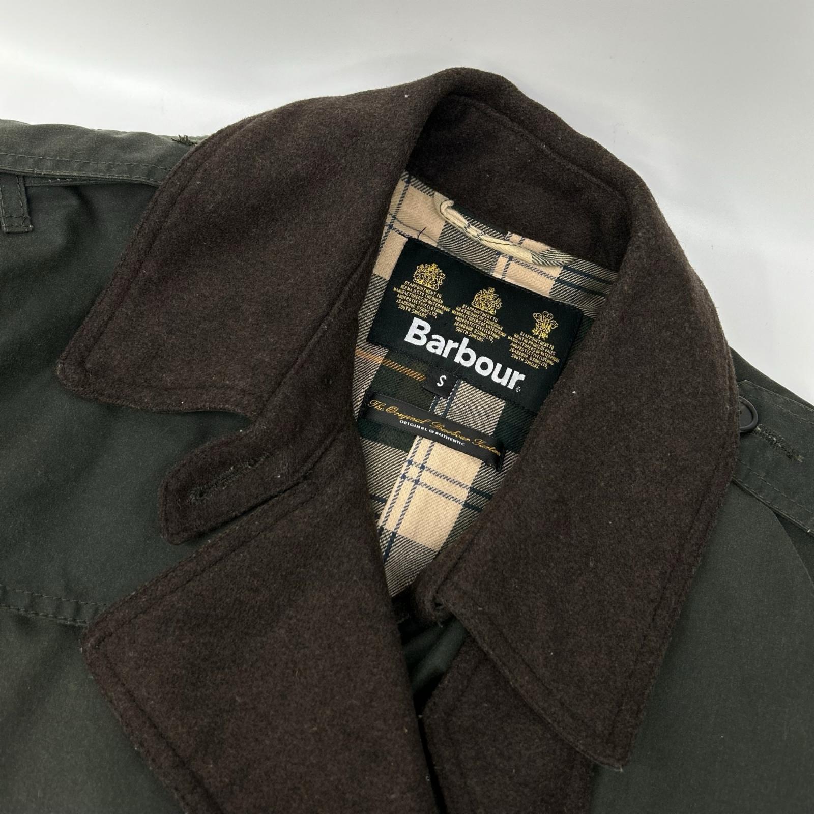 Barbour バブアー 08AW44 カーキ コットン ダブルボタン オイル トレンチコート コート