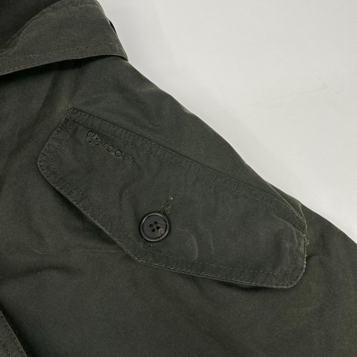 Barbour バブアー 08AW44 カーキ コットン ダブルボタン オイル トレンチコート コート