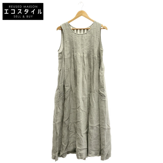 Lisette リゼッタ Pale Green Linen Pintuck Sleeveless Dress Top